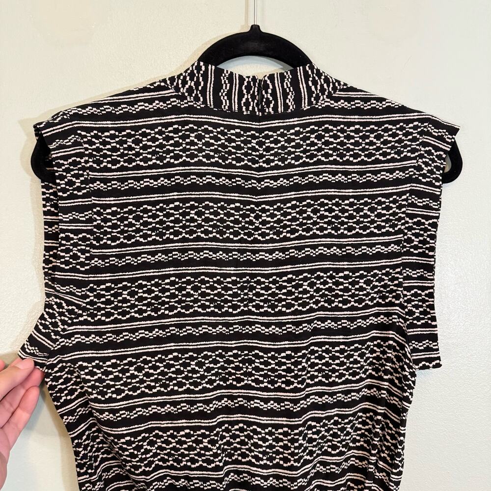 Madewell Romper Womens Medium Kimono in Tidalwave Aztec SOIE Silk Wrap Tie Black - Picture 4 of 11